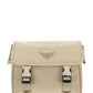 Re-Nylon and Saffiano Leather Shoulder Bag - Beige