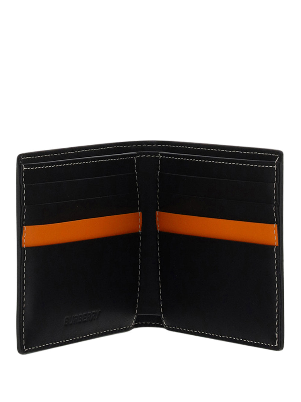 Monogram Print Bifold Wallet - Black/Orange