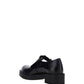 Brushed Leather Mary Jane T-strap Shoes - Black