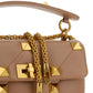Medium Roman Stud the Shoulder Bag in Nappa With Chain - Rose Canelle