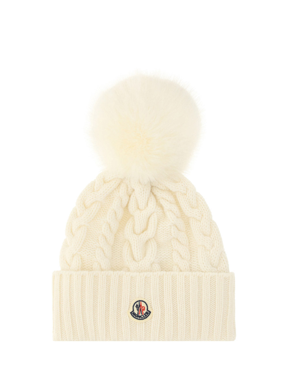 Beanie With Pom Pom - White.