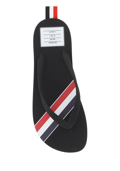 Rubber Stripe Flip Flop - Black