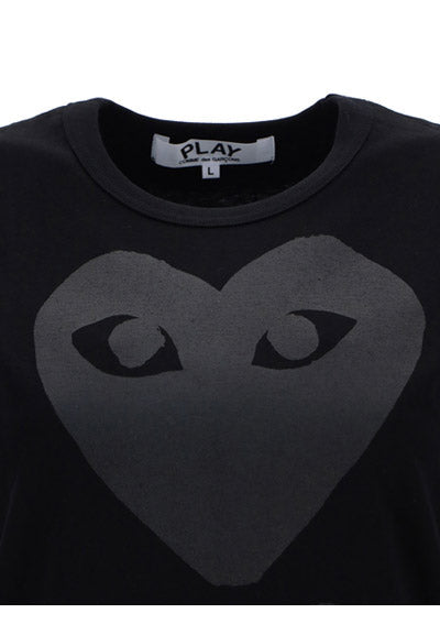 Tonal Heart Print T-shirt - Black