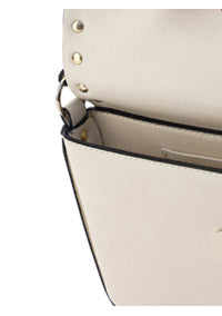 Rockstud Calfskin Pouch Crossbody Bag - Ivory.