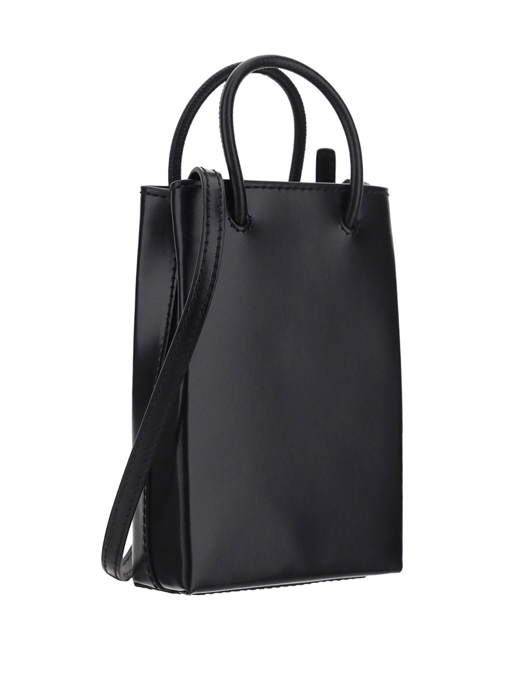 The Simpons TM &© 20TH Television Mini Shopping Bag In Shiny Calfskin - Black