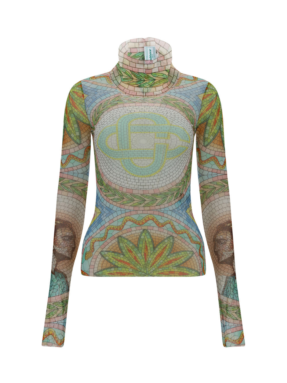 Mosaic Mesh Turtleneck - Multi