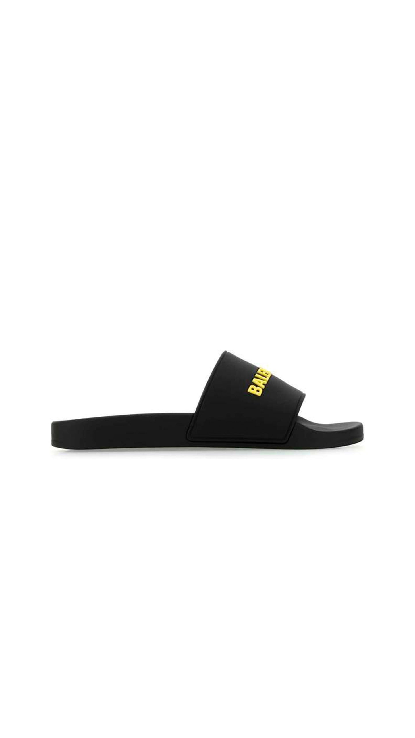 Pool Slide Sandals - Black / Yellow