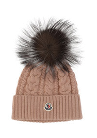 Beanie With Pom Pom - Blush Pink