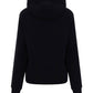 Logo Print Cotton Oversized Hoodie - Black