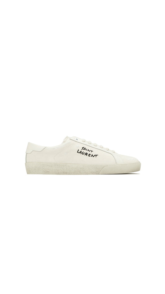 Court Classic SL/06 Embroidered Sneakers in Canvas and Leather - Cream