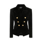 Velvet Jacket With Double-Buttoned Fastening - Black