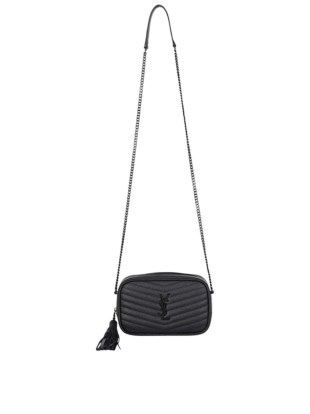 Lou Mini Bag in Quilted Grain de Poudre Embossed Leather - Black