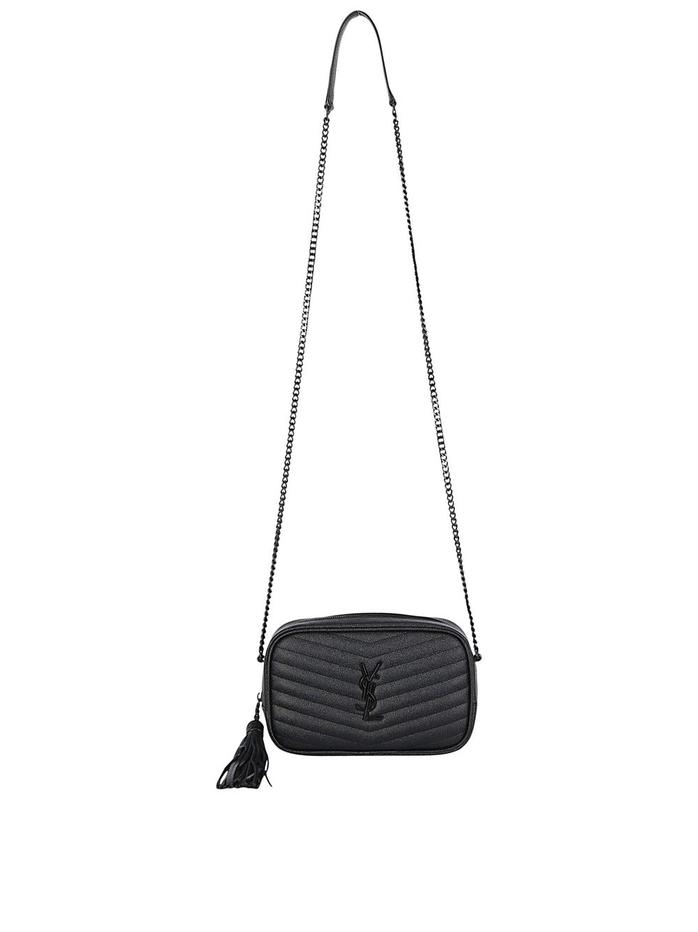 Saint Laurent Lou Mini Bag in Quilted Grain de Poudre Black