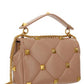 Large Roman Stud The Shoulder Bag In Nappa With Chain - Poudre