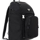 Re-Nylon and Saffiano Leather Backpack - Black