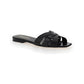 Tribute Flat Sandals In Smooth Leather - Black