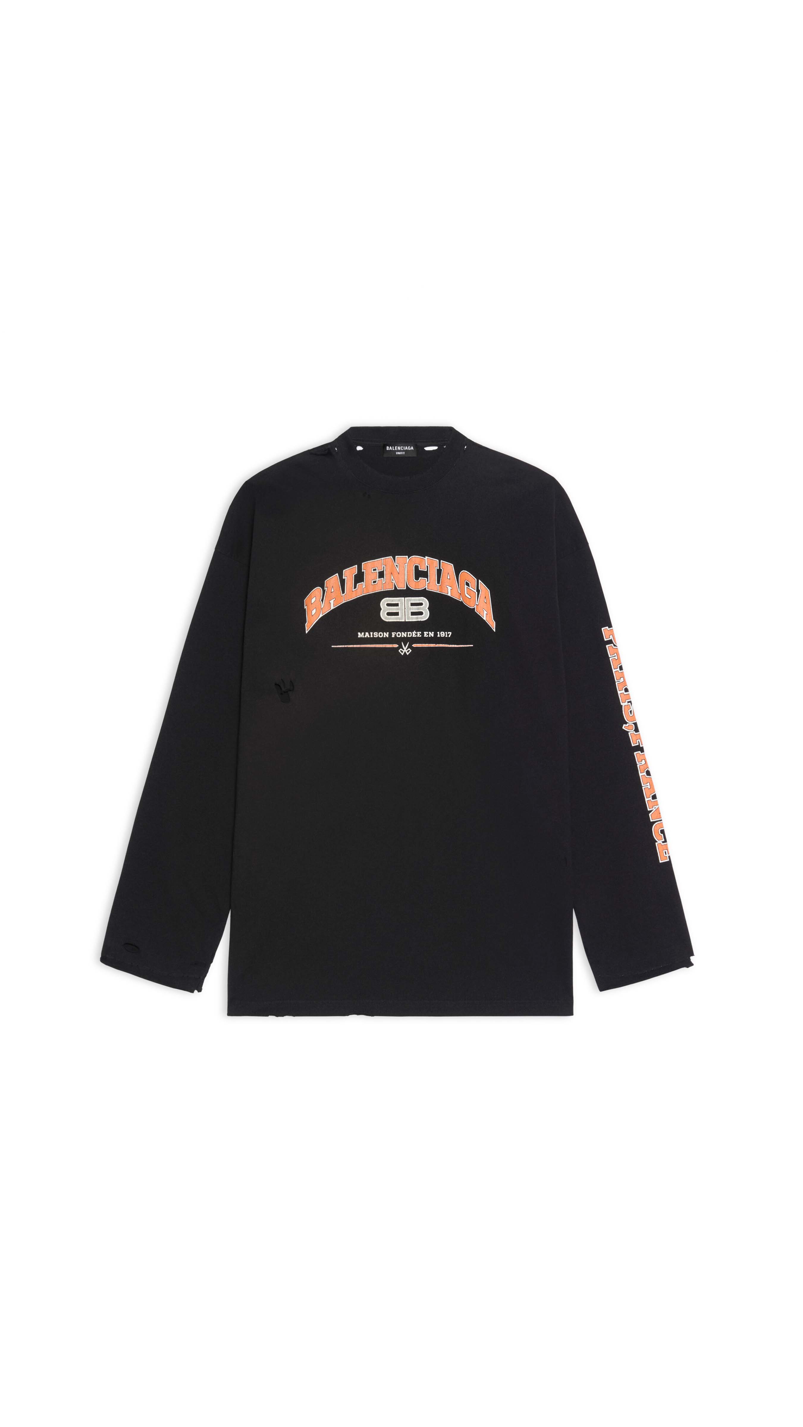 Maison Balenciaga Long Sleeve T-Shirt Oversized - Black