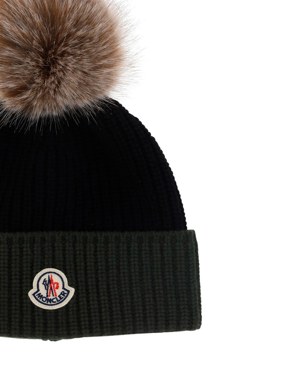 Beanie With Pom-Pom - Black / Grey