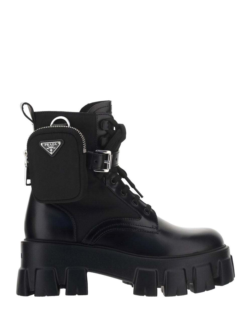 Monolith Leather and Nylon Fabric Boots - Black