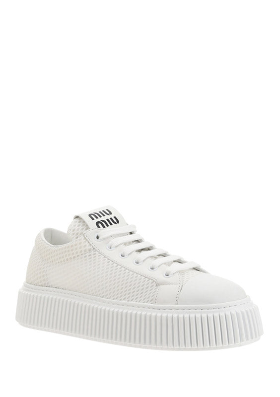 Mesh Flatform Sneakers - White