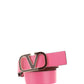 Reversible Vlogo Signature Belt In Shiny Calfskin 40MM - Red / Pink