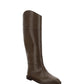 FF Karligraphy Motif Boots In Crocodile-Embossed Leather - Brown