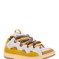 Leather Curb Sneakers - White/Yellow