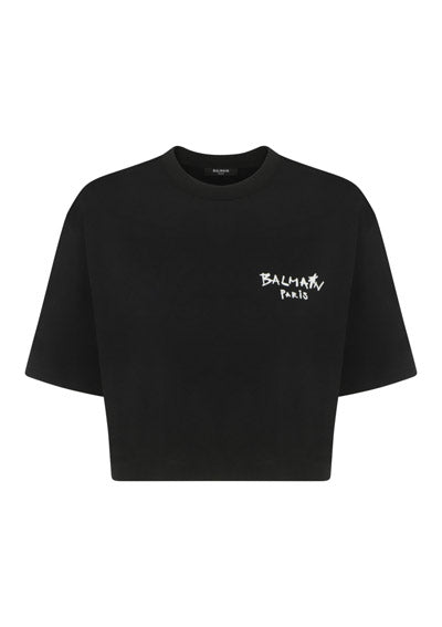 Cropped Logo T-Shirt - Black