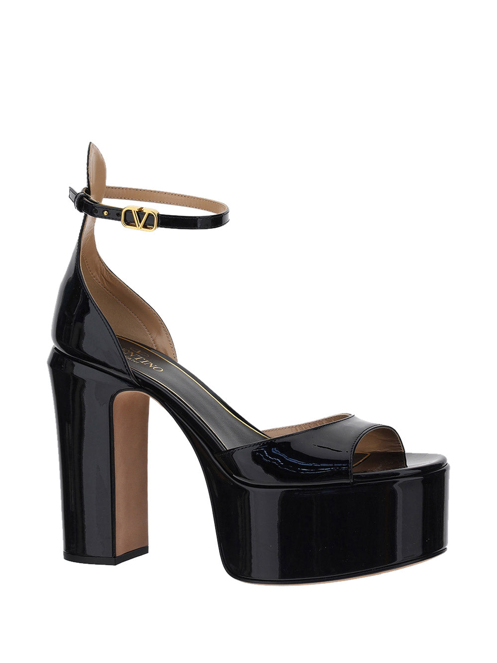 Tan-go Platform Patent Leather Sandal 125mm - Black