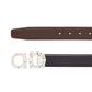 Reversible and Adjustable Gancini Belt - Black / Brown