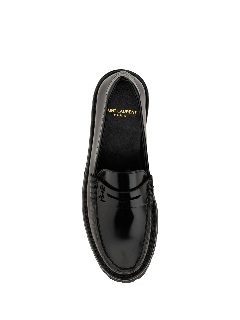 Le Loafer Chunky Monogram Penny Slipper in Smooth Leather - Black