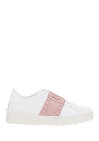 Open Sneaker In Calfskin Leather - White / Pink