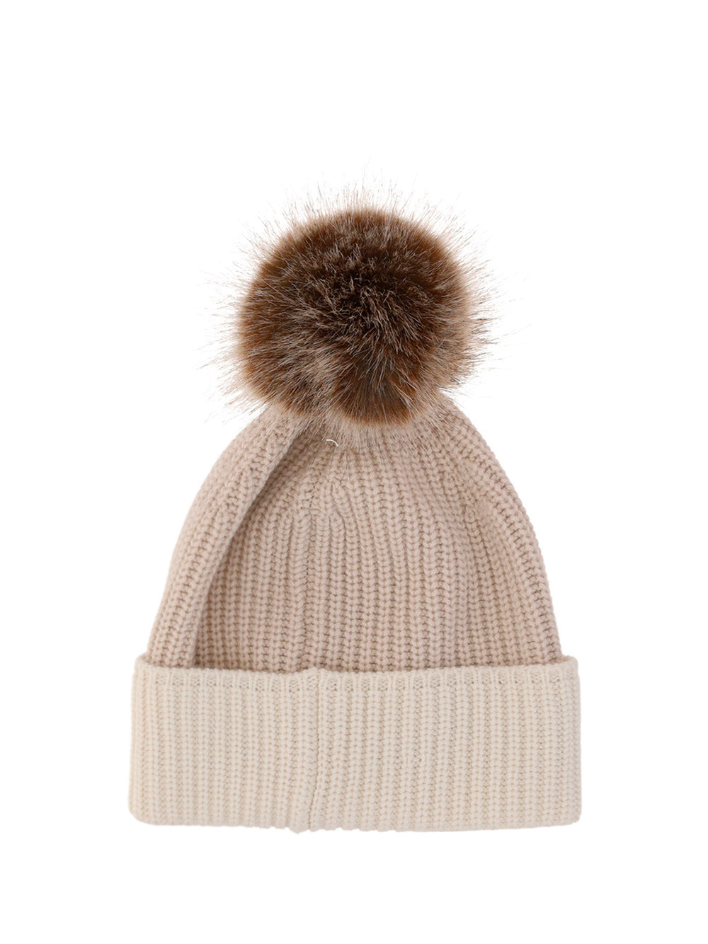 Beanie with Pom-Pom - Light Beige