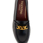 VLogo Chain Calfskin Loafer - Black