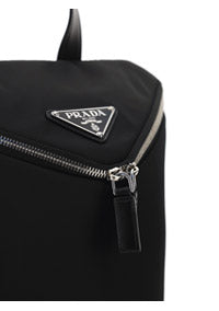 Re-Nylon and Leather Backpack - Black
