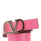 Reversible Vlogo Signature Belt In Shiny Calfskin 40MM - Red / Pink