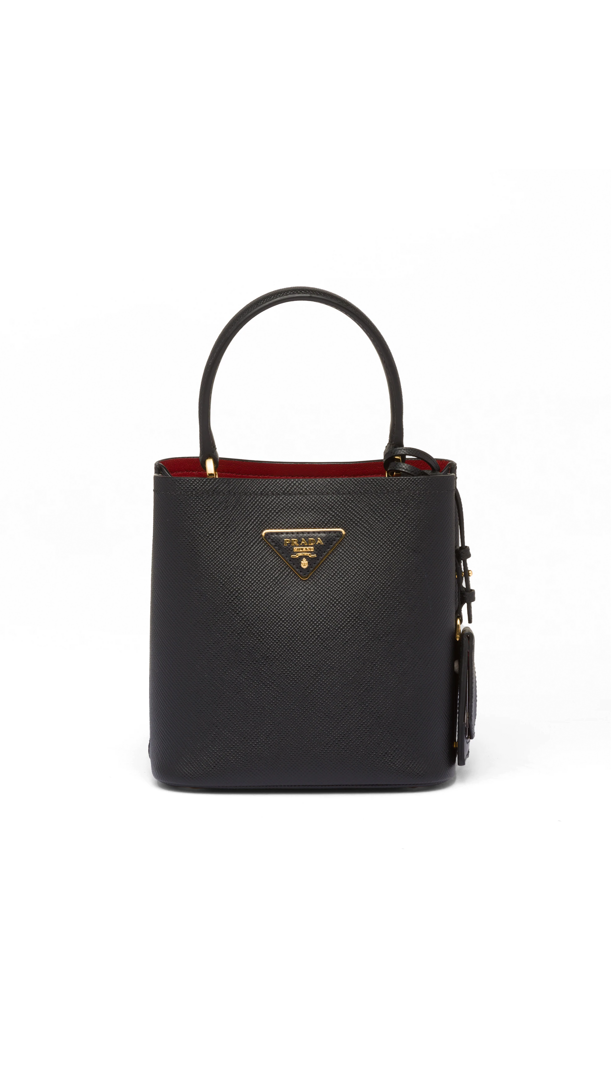 Prada Black Saffiano Leather Medium Panier Top Handle Bag Prada