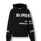 Horseferry Print Cotton Oversized Hoodie - Black