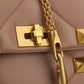 Large Roman Stud The Shoulder Bag In Nappa With Chain - Poudre