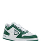 District Perforated Leather Sneakers - White / Green.