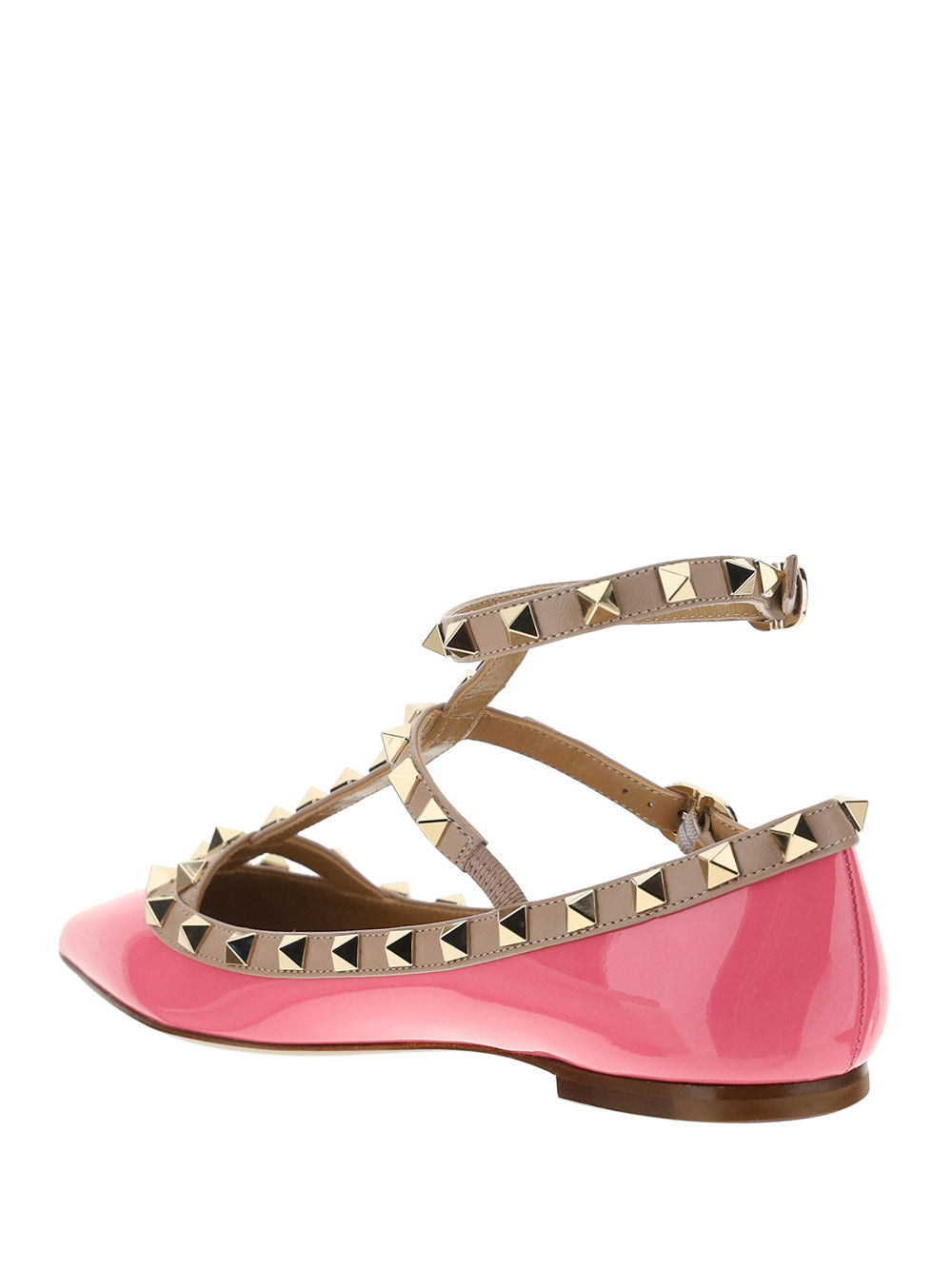 Patent Rockstud Caged Ballet Flat - Pink / Poudre