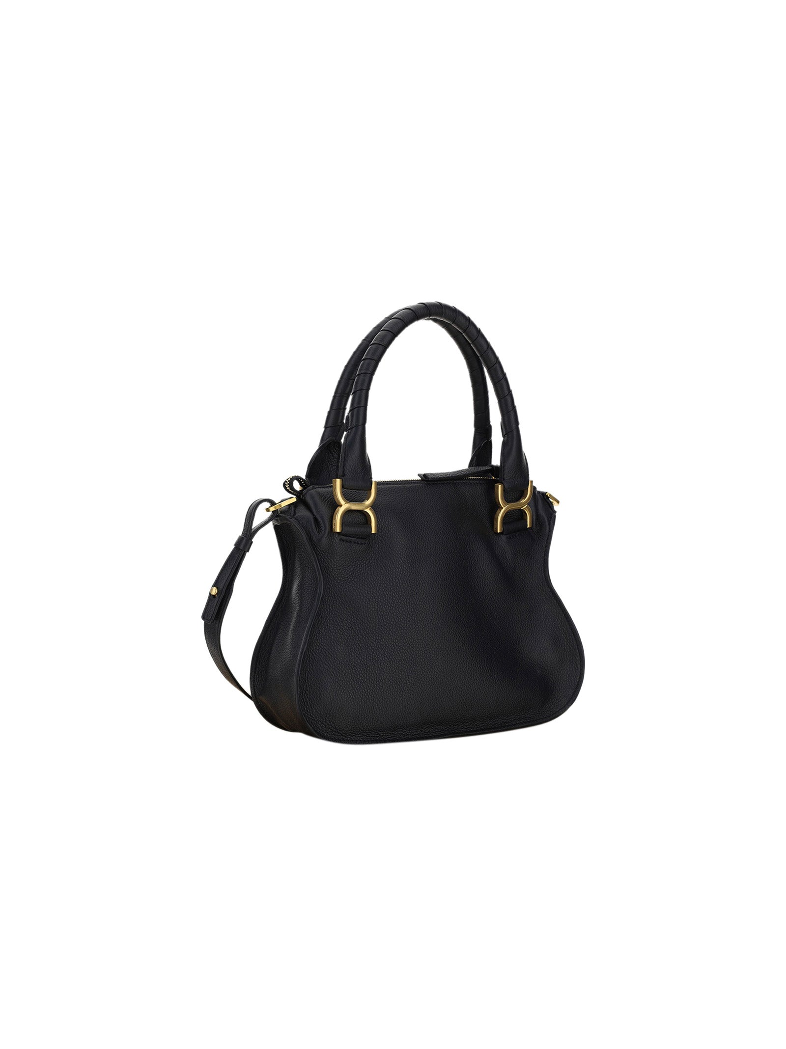 Small Marcie Bag In Grained Leather - Black