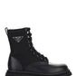 Brushed Rois Leather And Nylon Booties  - Black