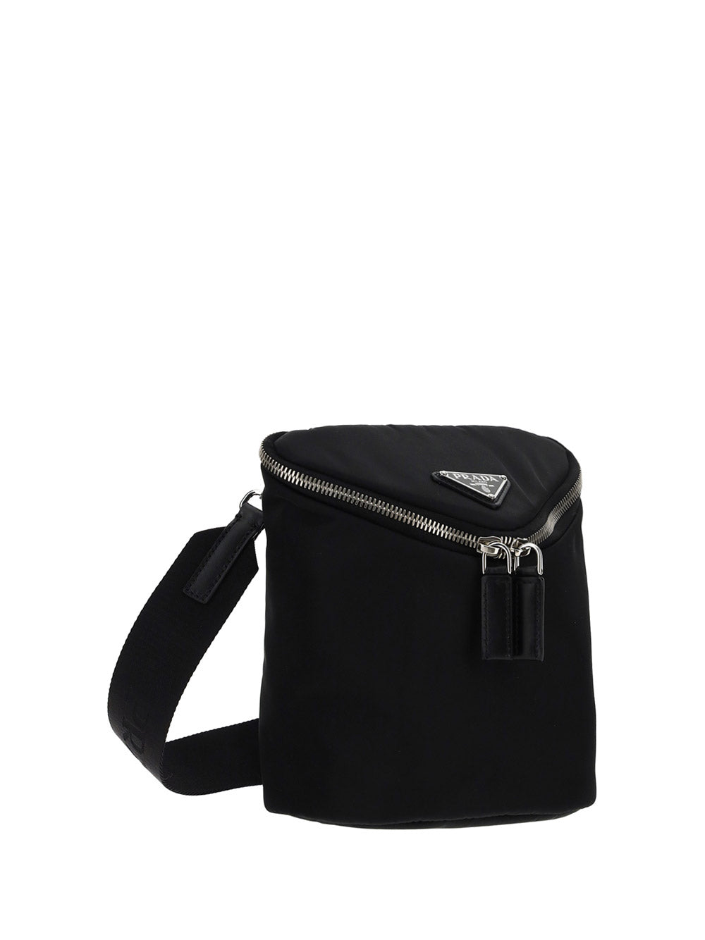Re-Nylon and Leather Shoulder Bag - Black