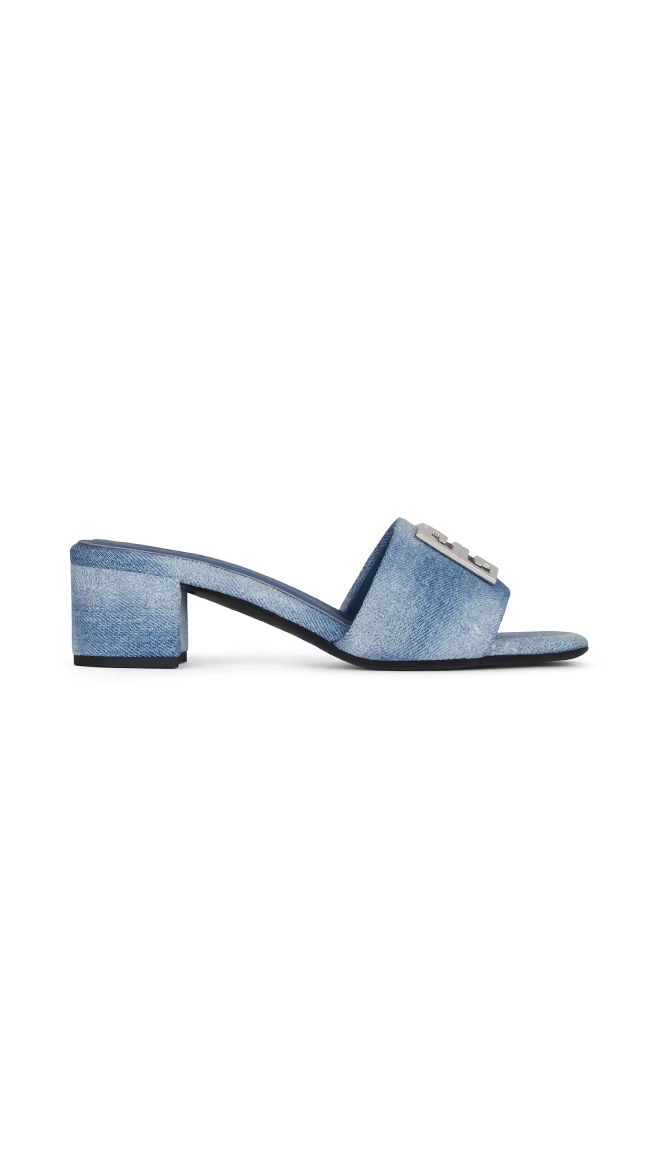 4G Mules in Washed Denim - Blue