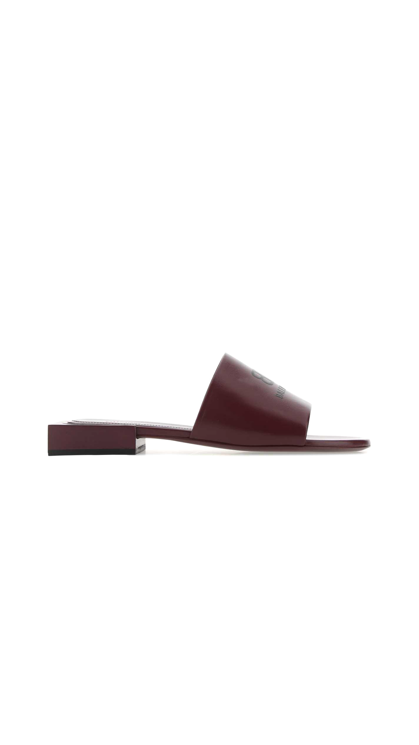 Box Sandal in Soft Nappa Sheepskin - Burgundy