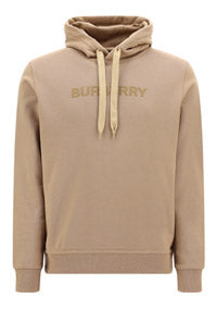 Logo Print Cotton Hoodie - Sand