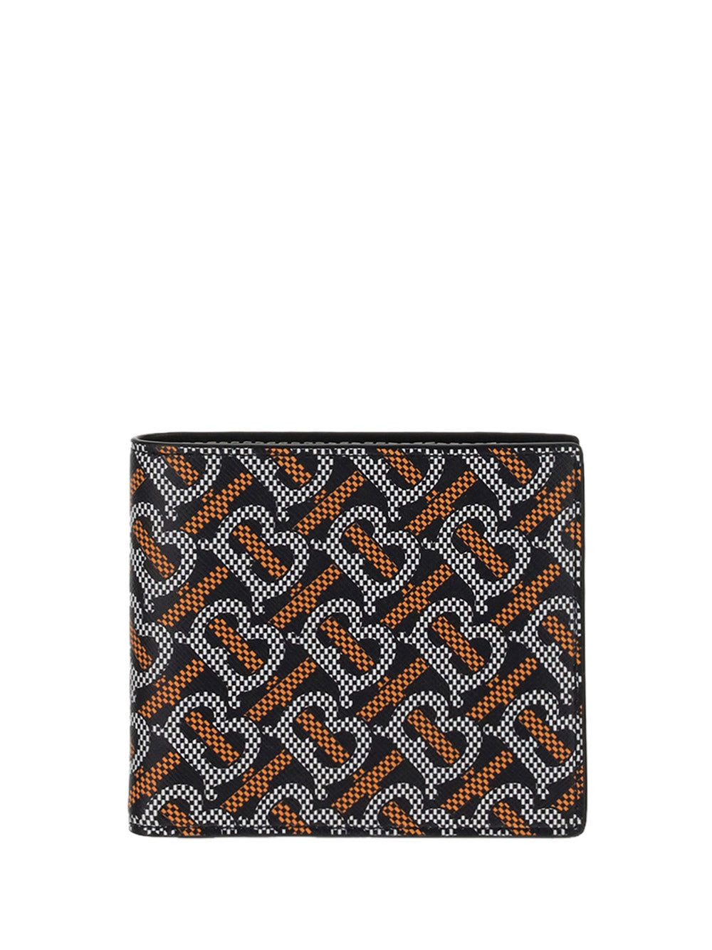 Monogram Print Bifold Wallet - Black/Orange
