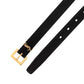 Monogram Thin Belt With Square Buckle In Suede - Black