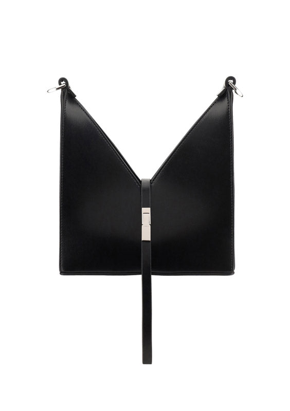 Small Cut Out Bag In Box Leather - Black